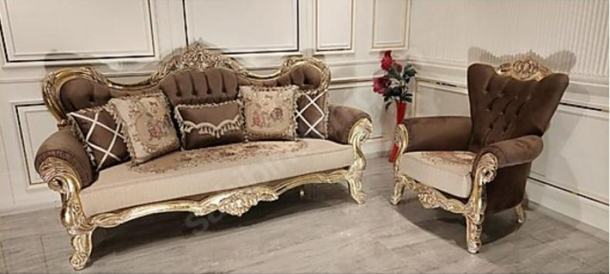 Classic Sofa set Couch Living room Furniture Furnishings 3+1 Seat Sofa