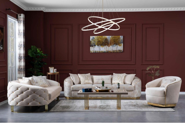 Luxury Hotel Furnishings Sofa set Couch Set Upholstery Furniture 3pcs.