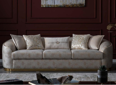 Luxury Couch Oval Three Seater Hotel Reception Furnishings Furniture 247cm