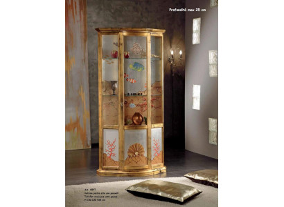 Classic Display case Glass Wood Wardrobe Display case Luxury Furniture Gold Sideboard Italy