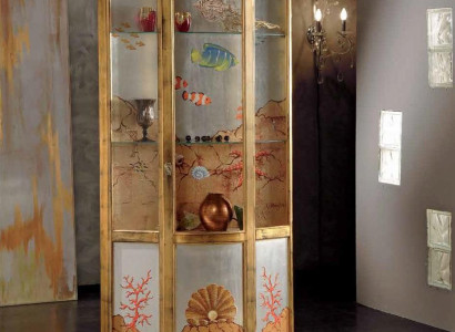 Classic Display case Glass Wood Wardrobe Display case Luxury Furniture Gold Sideboard Italy