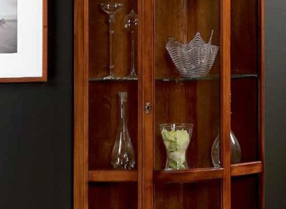 Classic Brown Display case French Style Furniture Chest of drawers Sideboard Glass Cabinet