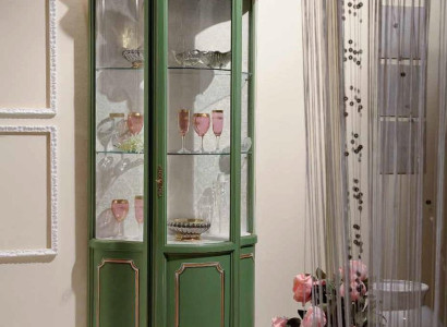 Half Wardrobe Display Case Glass Wardrobe Display case Wood Living room Luxury Green Sideboard
