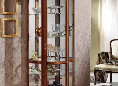 Display cases Glass Wardrobe Brown Display case Living room Wood Sideboard Luxury Furniture Italy