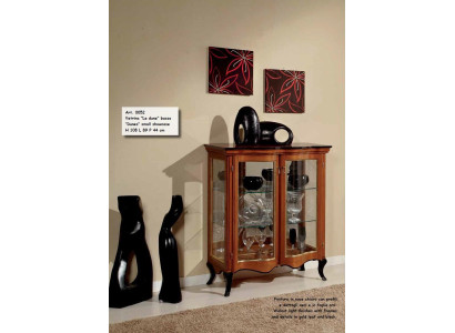 Classic Showcases Glass Wardrobe Display case Wood Living room Luxury Brown Sideboard