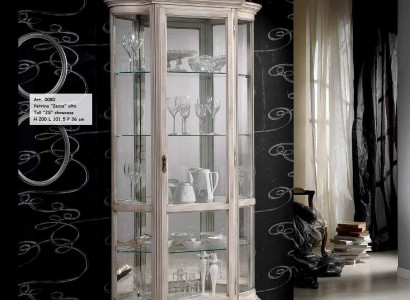 Display case Glass Cabinet White Luxury Italian Furniture Showcases Cabinets Living room