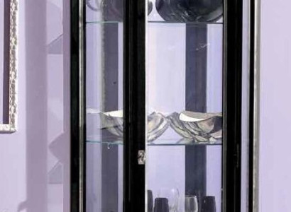 Display case Glass Cabinet Black Luxury Italian Furniture Display case Cabinets Living room