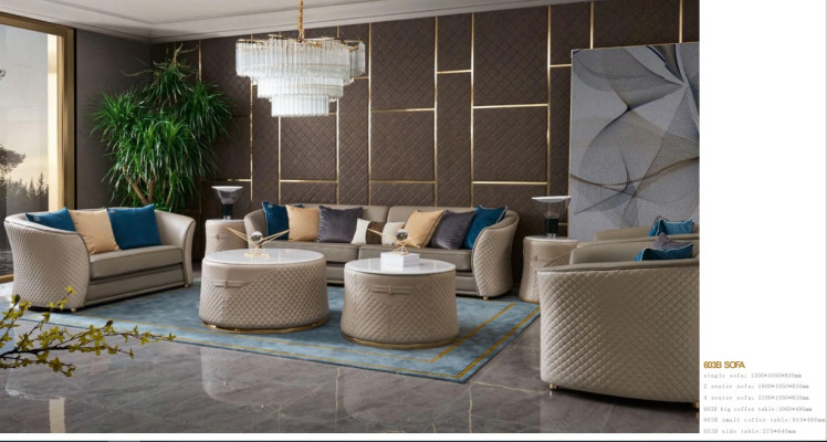 Round Set 2x Coffee table Coffee table Side table Designer Living room