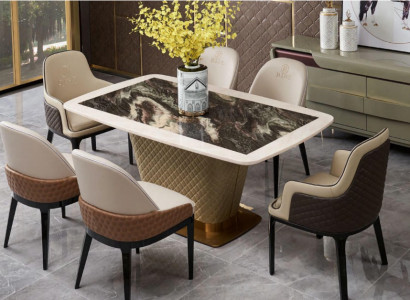 Complete e Dining room Suite Table 4x Armchair Chairs Luxury Dining set