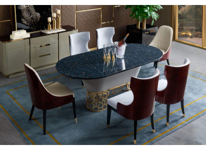 Complete e Dining room Suite Table 6x Chairs Armchair Luxury Dining set