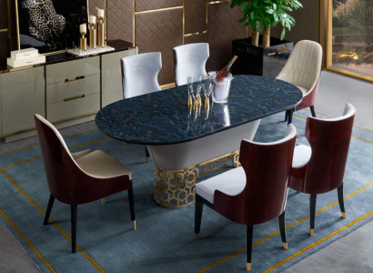 Complete e Dining room Suite Table 6x Chairs Armchair Luxury Dining set
