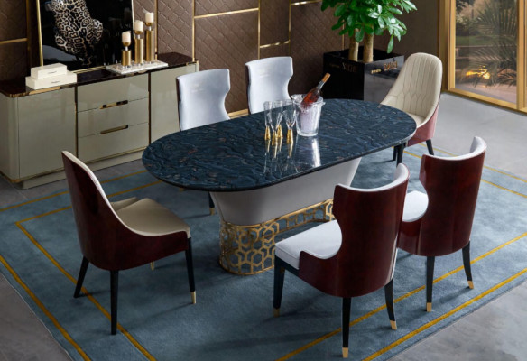 Complete Set Dining table 4x Chairs Dining room Set Ess Group Wood Table Tables