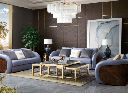 Luxury Living room Furniture Sofa set Leather Sofa Couch Upholstery Set Design