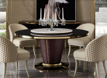 Design Dining table Round Table 6 Chairs Dining room Set Suite Chair Group