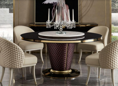 Design Round Table 4x Armchair Chairs Dining Room Seat Upholstery Round Tables