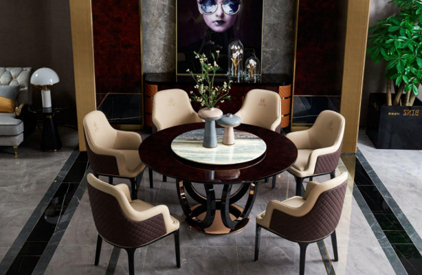 Design Wood Table Round Dining table Round Dining Tables 150cm luxury class