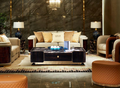 Luxury living room suite 5 pieces. Set Leather Sofa Couch Upholstery Sofa