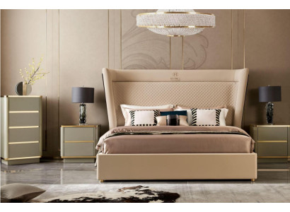 Designer Bedroom Bed 2x Bedside tables Chest of drawers 4pcs. Set new