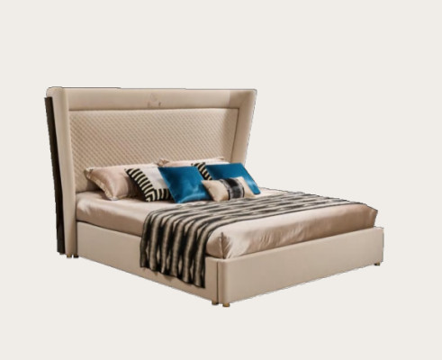 Bedroom Hotel Beds Double Bed Design Wood Fabric Beds 180x200cm