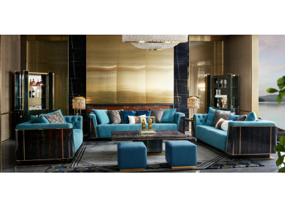 Luxury Living room Furniture velvet sofa couch set Coffee table designer