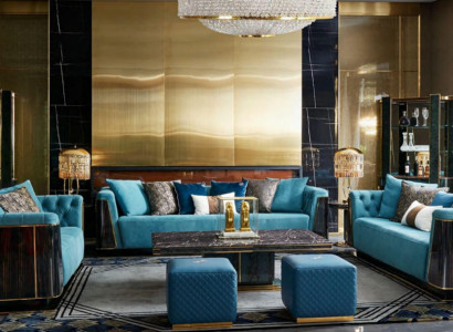 Luxury Living room Furniture velvet sofa couch set Coffee table designer
