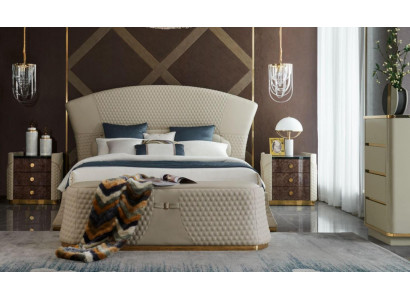 Bed Leather Bedroom Furniture Luxury Modern Beds 3pcs. Set of box springs