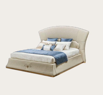 Bed Leather Bedroom Furniture Luxury Modern Beds 3pcs. Set of box springs