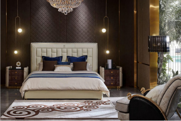 Bed Bedroom Design Beds Bedside tables Luxury Furniture 3pcs. suite