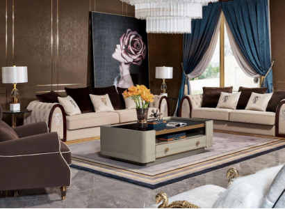 Sofa Chesterfield Beige Sofas Textile Fabric Couches Luxury Furniture 4 Seater 295cm