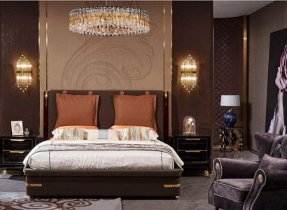 Luxury Bedroom Furniture 3pcs. Complete Set Bed 2x Bedside tables Modern