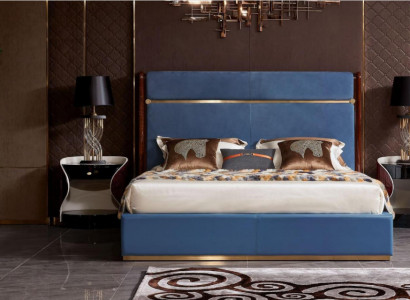 Design Bed 2x Bedside table 3 pcs. Bedroom Set Luxury Complete Suite