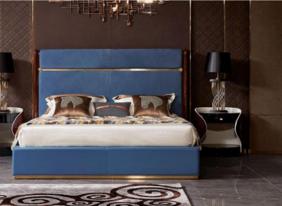 Classic s Bed frame Leather Bed Blue e Luxury Beds Bedroom Furniture