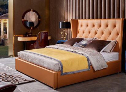 Bed Bedroom Furniture 6pcs. Leather Complete Set Design Luxury Beds