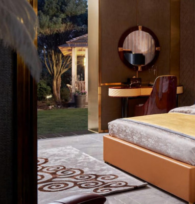 Bed Bedroom Furniture 6pcs. Leather Complete Set Design Luxury Beds