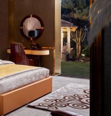 Bed Bedroom Furniture 6pcs. Leather Complete Set Design Luxury Beds