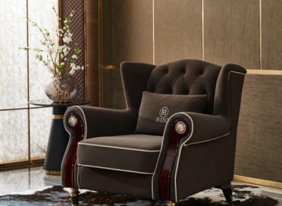 Elegant design Chesterfield upholstery armchair television seat club lounge textile luxury