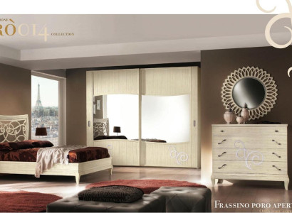 Bedroom Bed Bedside table Wardrobe Chest of drawers Mirror Group new Set 6pcs.