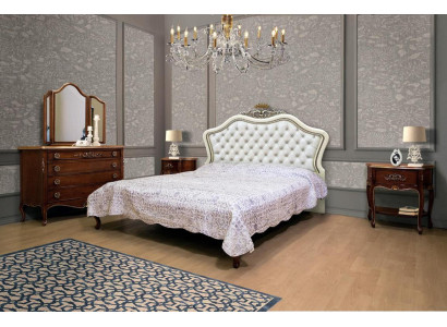 Complete set of 4 for Bedroom Design modern Luxurious Bed 2x Bedside table Chest of drawers
