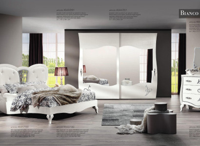Bedroom Bed Bedside table Wardrobe Chest of drawers Mirror new 6-piece luxury set