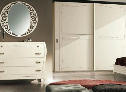 Chest of drawers Mirror Chests of drawers Wardrobe Shelf Console Furniture Wooden Cabinet Italy Set 2pcs.