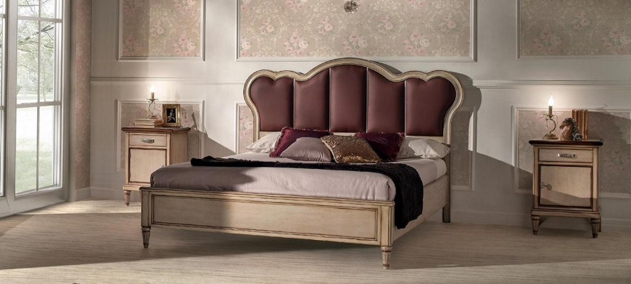 Double bed Bedroom Hotel Ehe Luxus Bed 2x Bedside table 3pcs. Set beds new