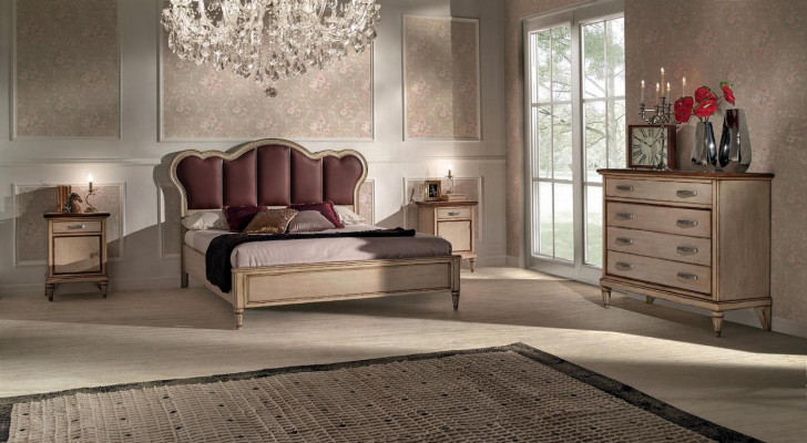 Double bed Bedroom Hotel Ehe Luxus Bed 2x Bedside table 3pcs. Set beds new