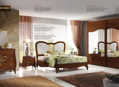 Bedroom Bed Bedside table Wardrobe Chest of drawers Mirror new Luxury Set 6pcs
