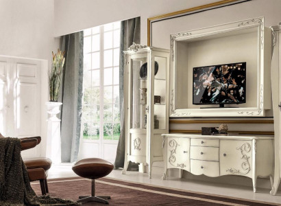 Set 4 pieces Living room TV cabinet Display case tv Sideboard Wardrobe Table Living room Wood Furniture