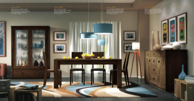 Dining group set 7 pieces. Dining room Dining table Chair Chest of drawers Display case Table Tables Wood