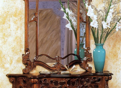 Console + Mirror Designer Console table Wood Table Console Luxury Set 2 pieces.