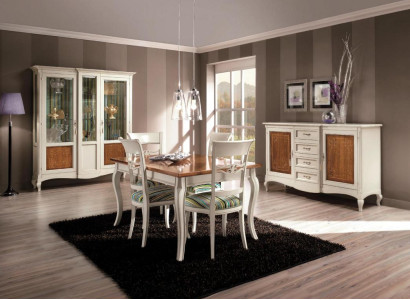 Dining room Set Suite Chest of drawers Chairs 4x Display case Group Dining set Display cabinets 7 pieces.