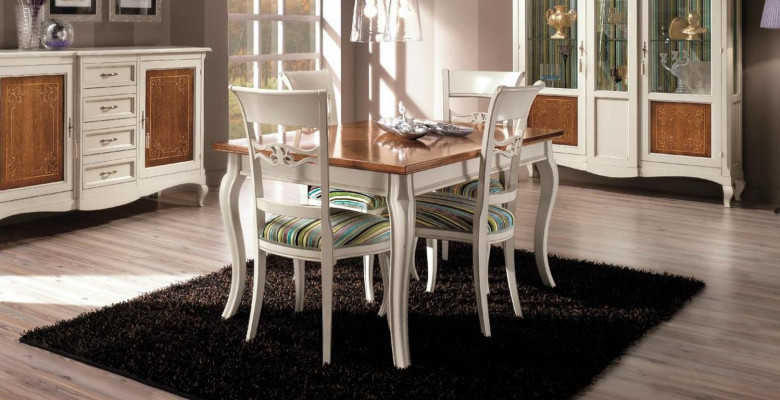 Dining room Set Suite Chest of drawers Chairs 4x Display case Group Dining set Display cabinets 7 pieces.