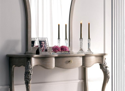 Console + Mirror Designer Console table Wood Table Console Luxury Set 2 pieces.