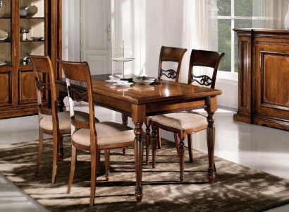 Living room Set Table 4x Chairs Seating group Dining set Dining room garnitur table set
